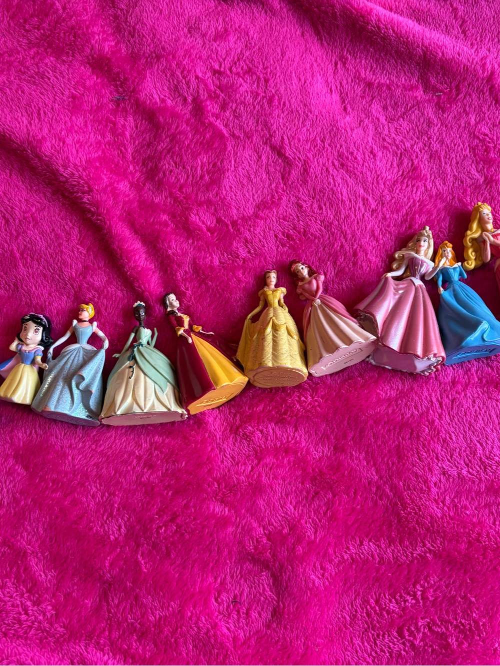 Disney Princess Mini Figures - Pink, Blue, Yellow, Red, Green